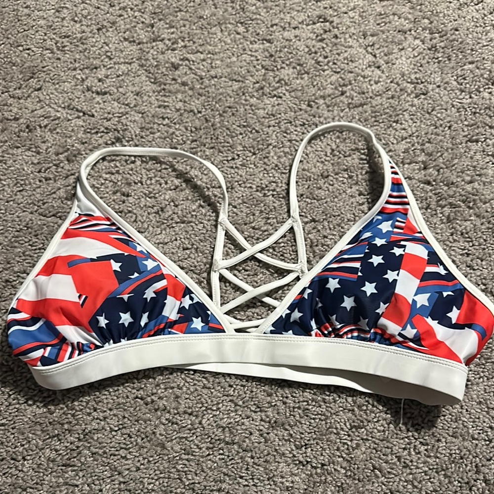 Patriotic Stars and Stripes Bikini Top